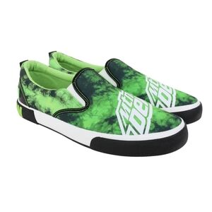 Mountain Dew Green Slip-On Sneakers Skater Soda Pop Size 11